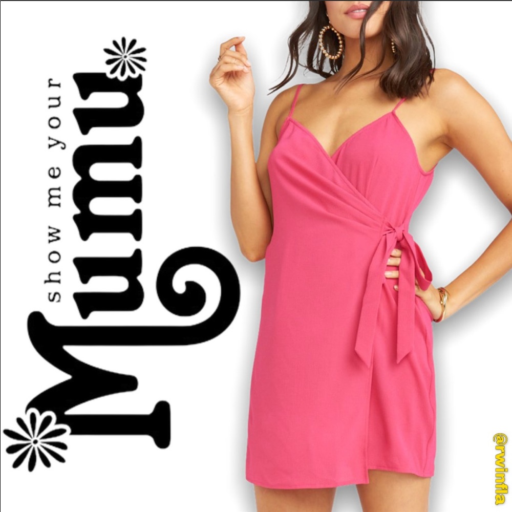 SMYM Say Jay Wrap Dress Drapey Hot Pink M